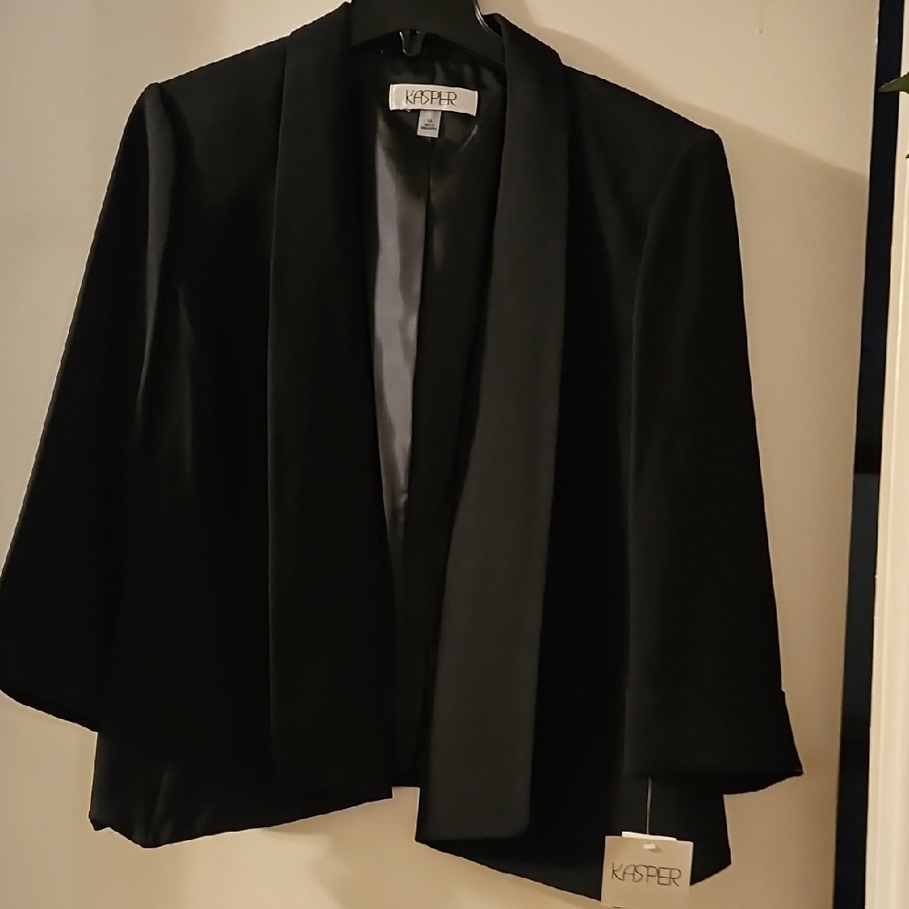 Kasper Black Blazer Structured Suit Jacket